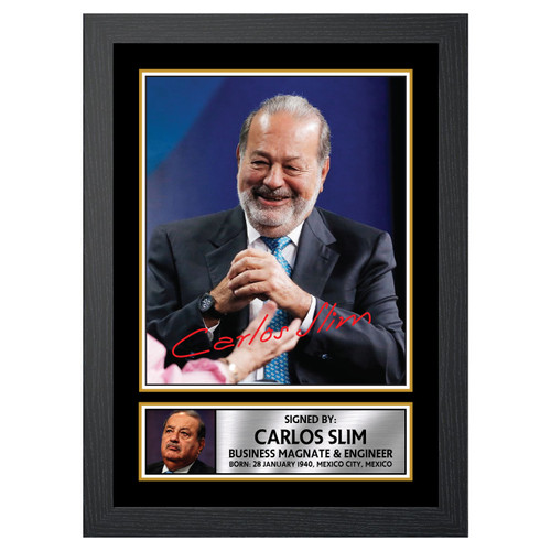 Carlos Slim Famous Businessmen Printed Autograph Poster Print Photo Signature Gift