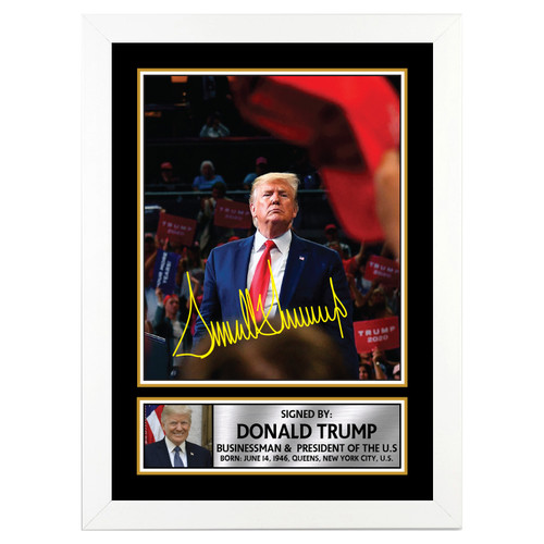 Donald Trump 2 Famous Businessmen printed autograph poster print