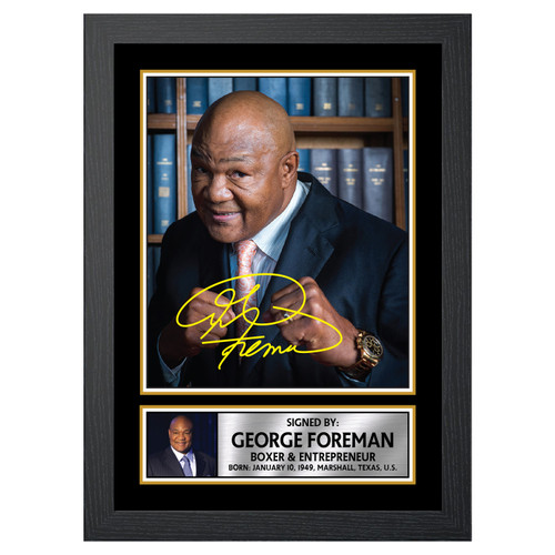 George Foreman Famous Businessmen Printed Autograph Poster Print Photo Signature Gift