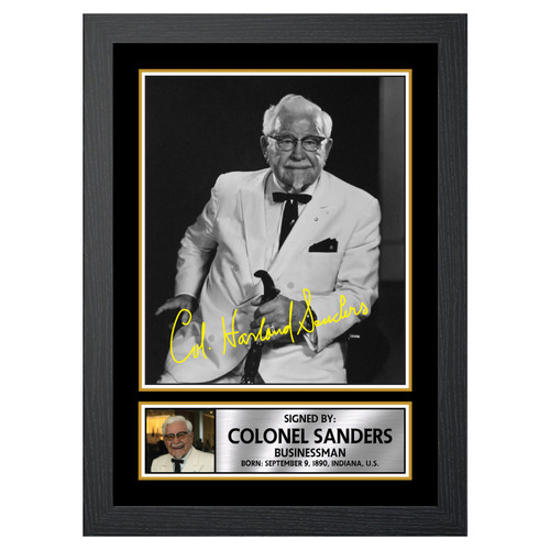 Harland Sanders Famous Businessmen Printed Autograph Poster Print Photo Signature Gift