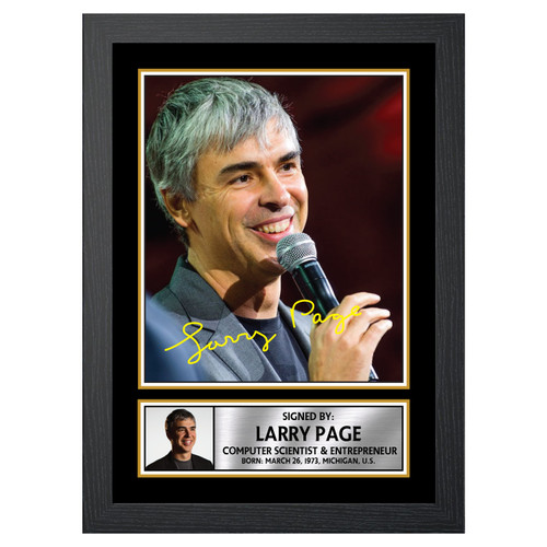 Larry Page Famous Businessmen Printed Autograph Poster Print Photo Signature Gift