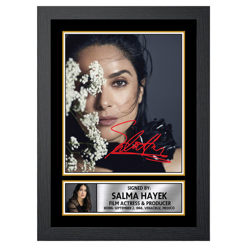Salma Hayek 2 Famous Businessmen Printed Autograph Poster Print Photo Signature Gift