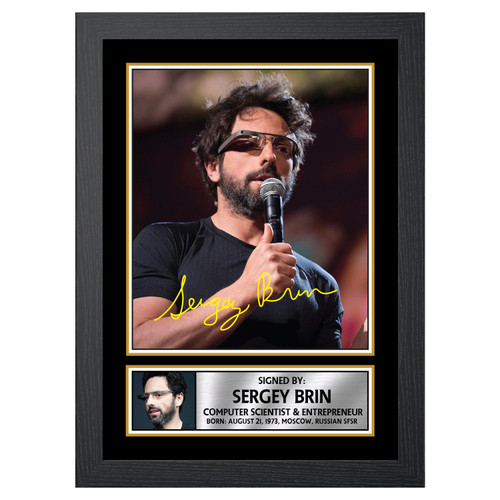 Sergey Brin Famous Businessmen Printed Autograph Poster Print Photo Signature Gift
