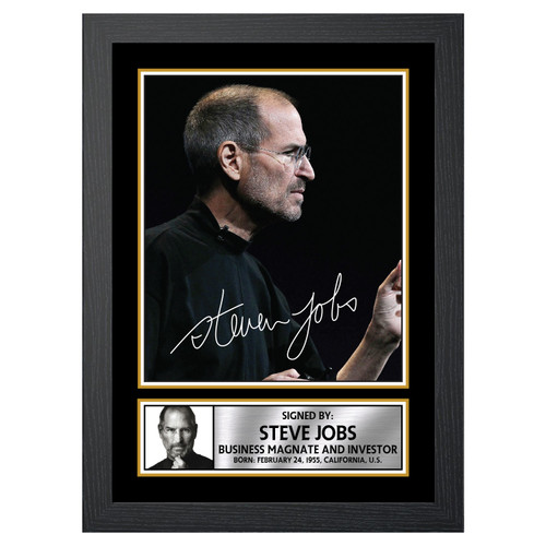 Steve Jobs Famous Businessmen Printed Autograph Poster Print Photo Signature Gift