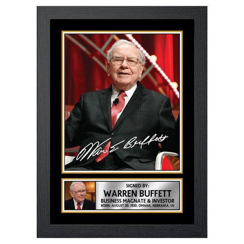 Warren Buffett Famous Businessmen Printed Autograph Poster Print Photo Signature Gift