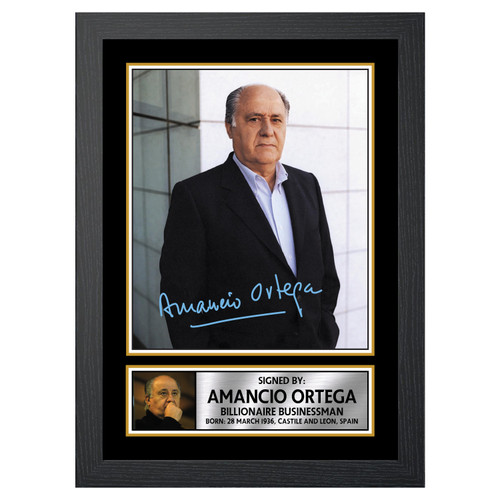 Amancio Ortega 2 Fashion Designer printed autograph poster print