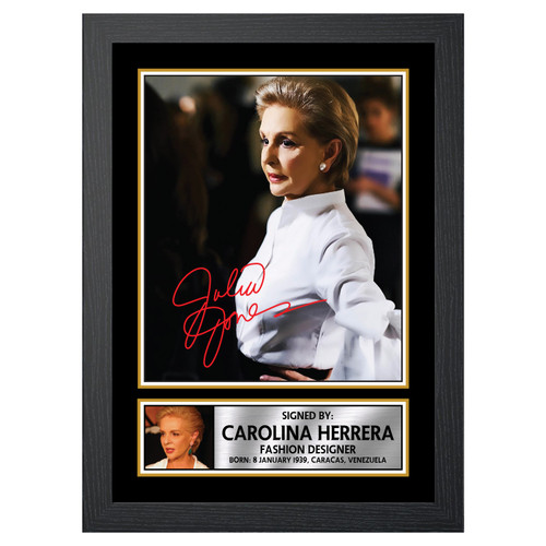 Carolina Herrera 2 Fashion Designer Printed Autograph Poster Print Photo Signature Gift