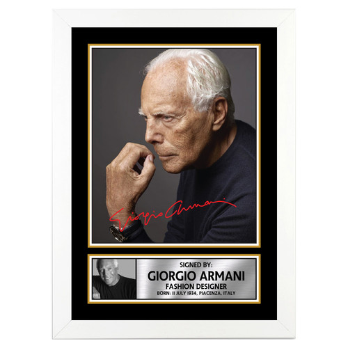 Giorgio Armani 2 Fashion Designer Printed Autograph Poster Print Photo Signature Gift