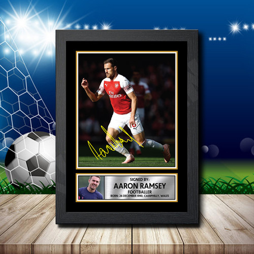 AARON RAMSEY 2 Footballer Printed Autograph Poster Print Photo Signature Gift
