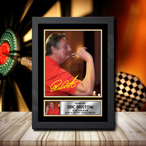 Eric Bristow Action Shot Edition printed autograph poster print