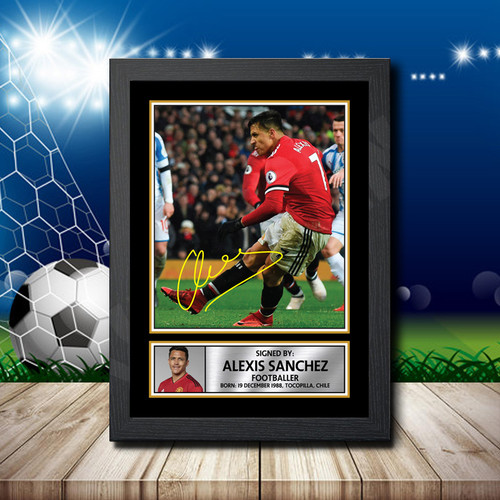 Alexis Sanchez 2 Footballer printed autograph poster print