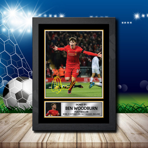 BEN WOODBURN Footballer printed autograph poster print