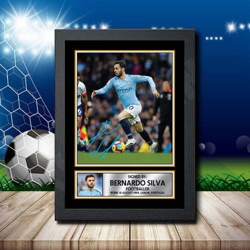 Bernardo Silva 3 Footballer printed autograph poster print