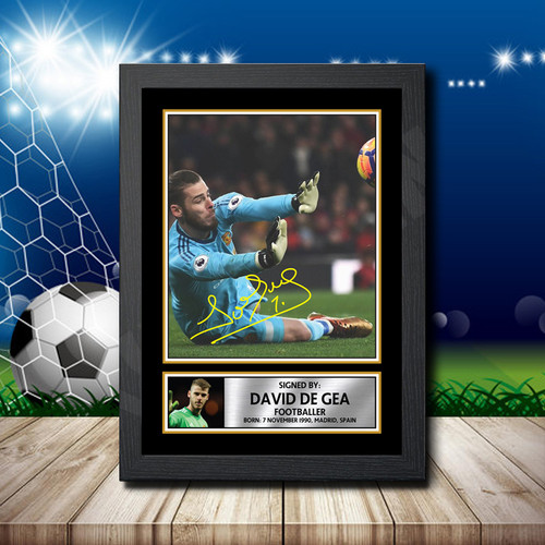 David de Gea 3 Footballer printed autograph poster print