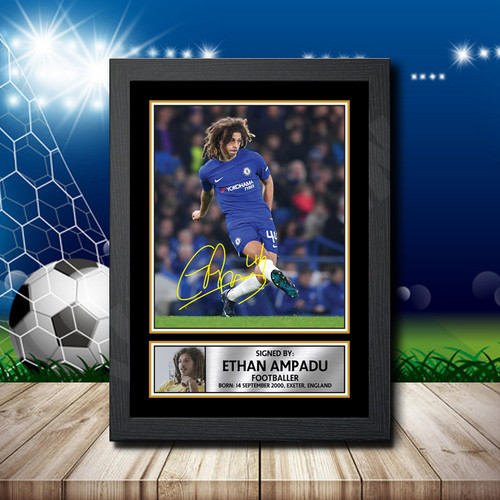 ETHAN AMPADU 2 Footballer printed autograph poster print