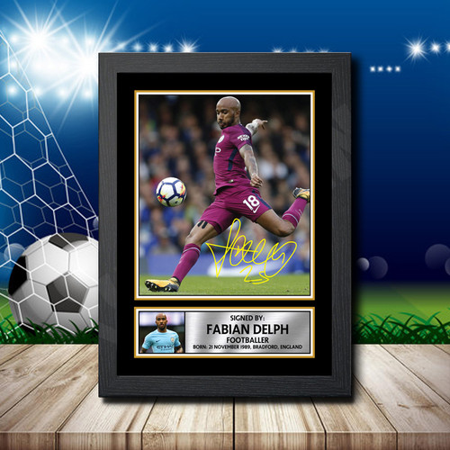 Fabian DELPH 2 Footballer printed autograph poster print
