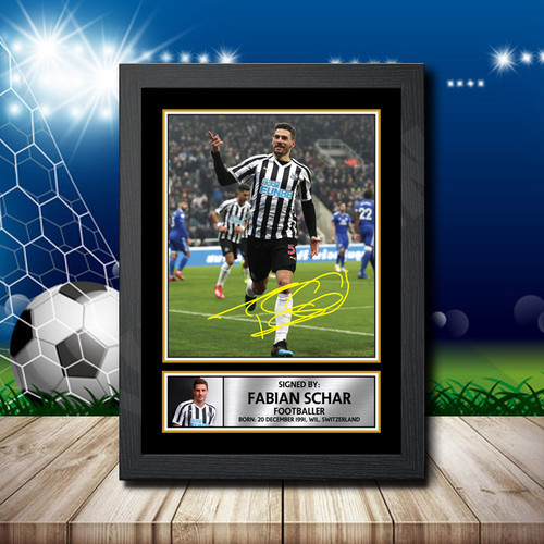 FABIAN SCHÄR 2 Footballer printed autograph poster print