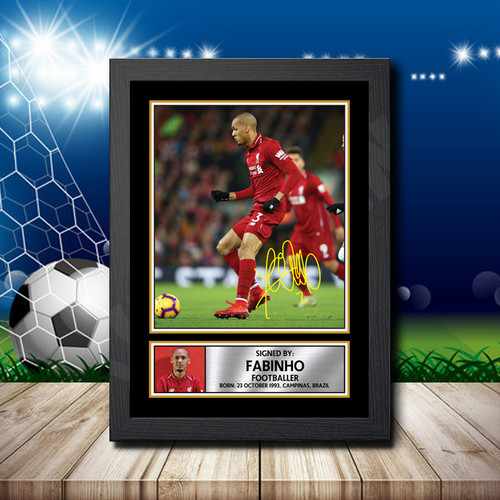 FABINHO 2 Footballer printed autograph poster print
