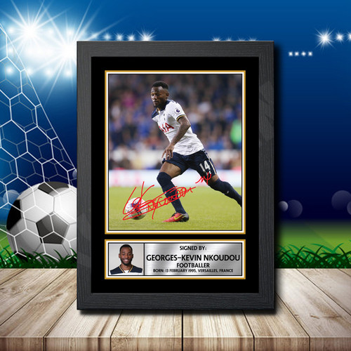 Georges-Kévin Nkoudou 2 Footballer printed autograph poster print