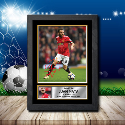 Juan Mata 3 Footballer printed autograph poster print