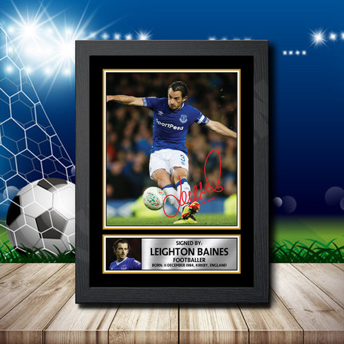 Leighton Baines Footballer printed autograph poster print