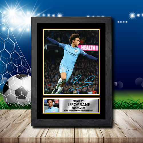 Leroy Sane 2 Footballer printed autograph poster print