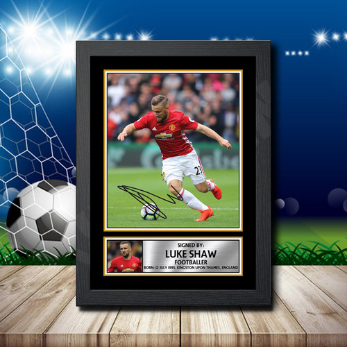 Luke Shaw Footballer printed autograph poster print