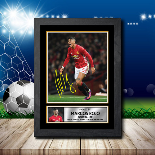 Marcos Rojo 3 Footballer printed autograph poster print