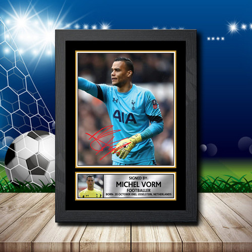 MICHEL VORM 2 Footballer printed autograph poster print