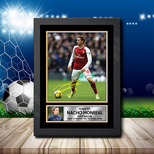 Nacho Monreal Footballer printed autograph poster print