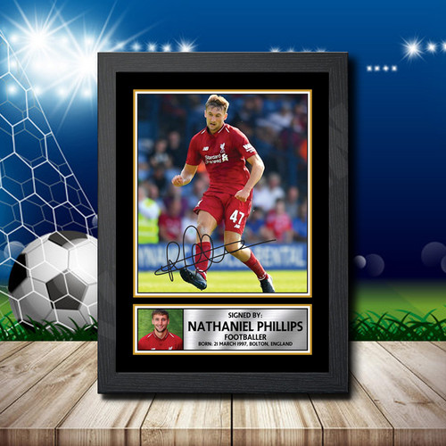 NATHANIEL PHILLIPS 2 Footballer printed autograph poster print