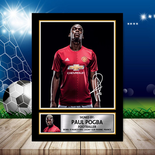 Paul Pogba Footballer printed autograph poster print