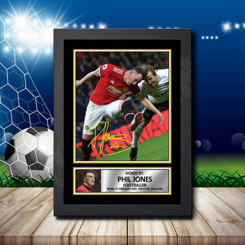 Phil Jones Footballer printed autograph poster print