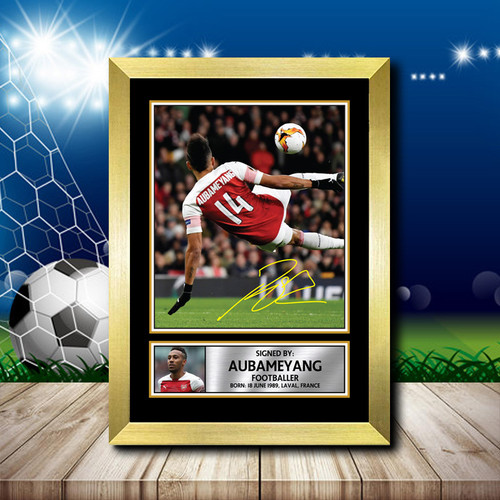 Pierre-Emerick Aubameyang Footballer printed autograph poster print - view 2