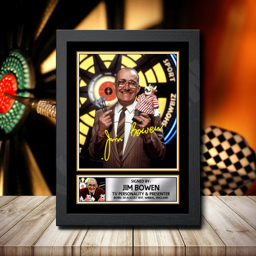 Jim Bowen printed autograph poster print