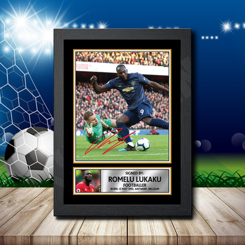 Romelu Lukaku Footballer printed autograph poster print