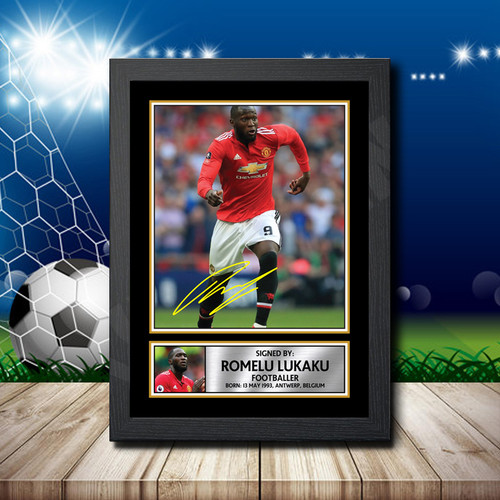 Romelu Lukaku 2 Footballer printed autograph poster print