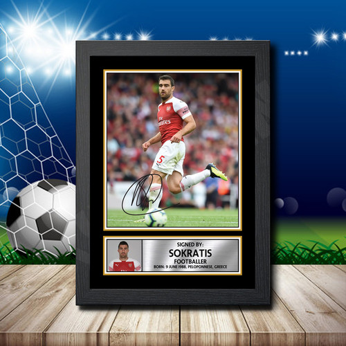 Sokratis Footballer printed autograph poster print