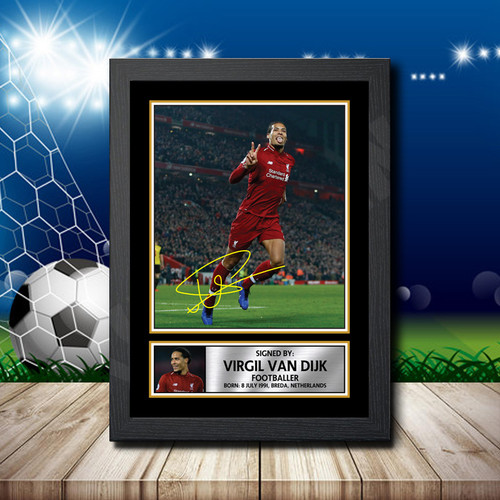 Virgil Van Dijk 2 Footballer printed autograph poster print
