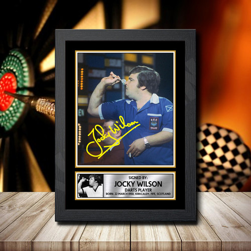 Jocky Wilson printed autograph poster print