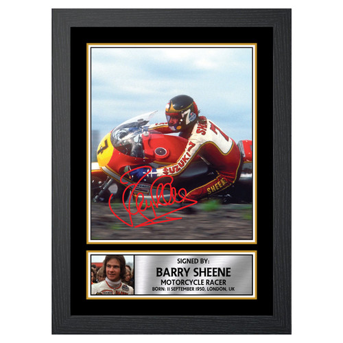Barry Sheene Motor Racer printed autograph poster print