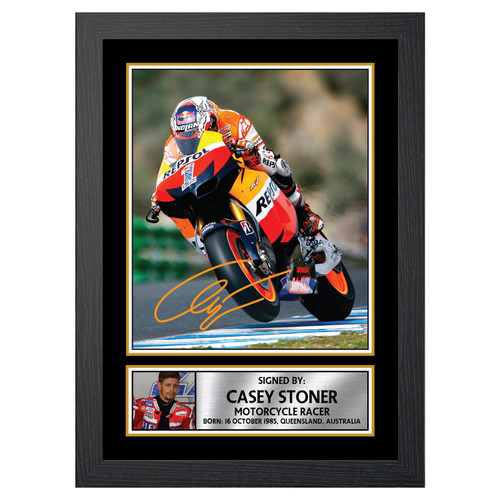 Casey Stoner Motor Racer printed autograph poster print