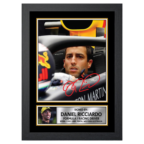 Daniel Ricciardo M497 Motor Racer Printed Autograph Poster Print Photo Signature Gift