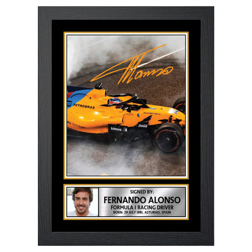 Fernando Alonso M501 Motor Racer Printed Autograph Poster Print Photo Signature Gift