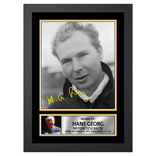 Hans Georg Motor Racer Printed Autograph Poster Print Photo Signature Gift