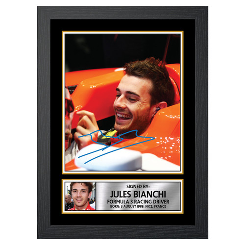 Jules Bianchi Motor Racer Printed Autograph Poster Print Photo Signature Gift