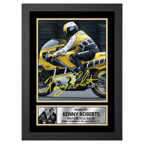 Kenny Roberts Motor Racer Printed Autograph Poster Print Photo Signature Gift