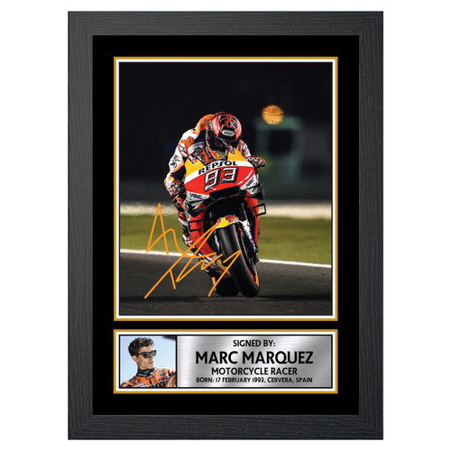 Marc M rquez Motor Racer Printed Autograph Poster Print Photo Signature Gift