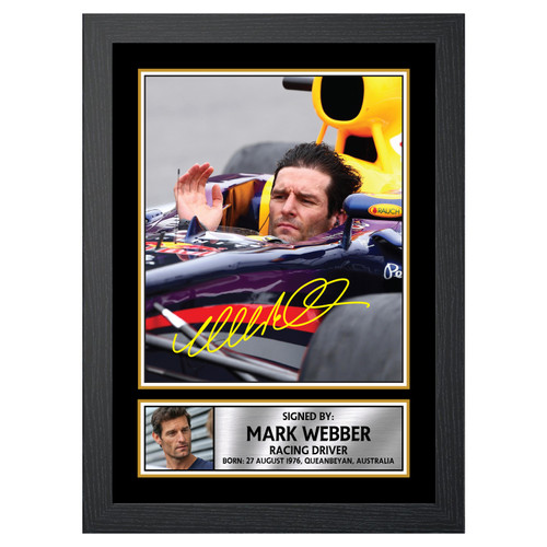 Mark Webber M519 Motor Racer Printed Autograph Poster Print Photo Signature Gift