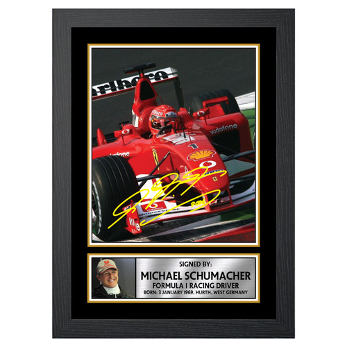Michael Schumacher Motor Racer printed autograph poster print